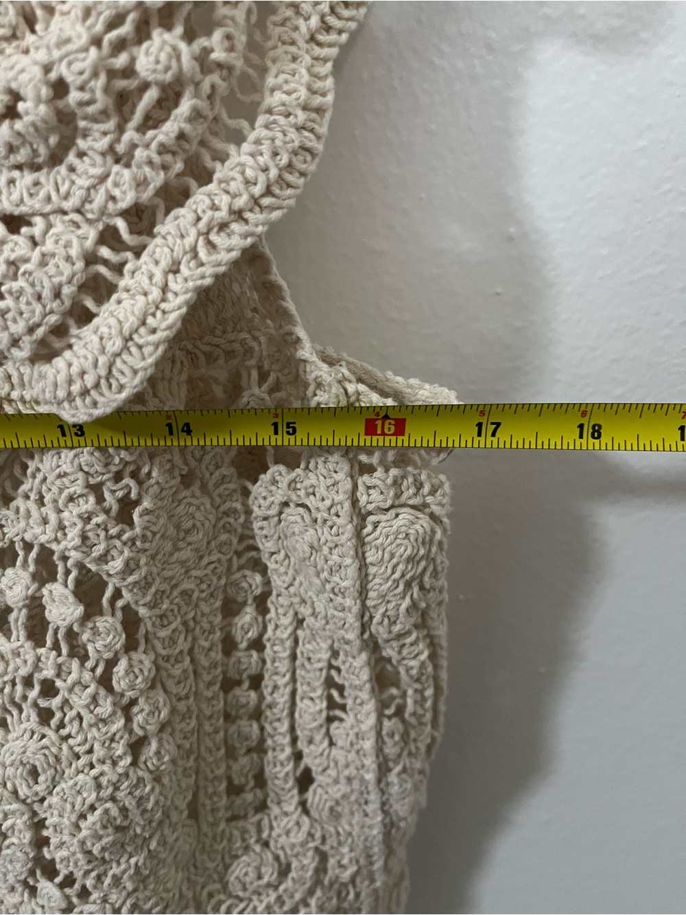 Ultra Pink Crochet Open-Knit Cardigan in Cream - Picture 4 of 6